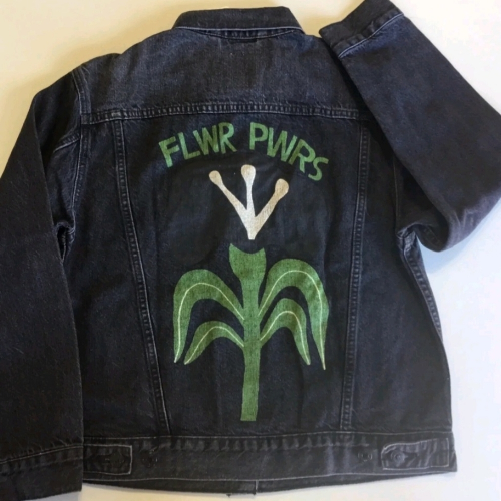 NWT Levis Well Thread Hemp Blend jean Jacket Flower Power